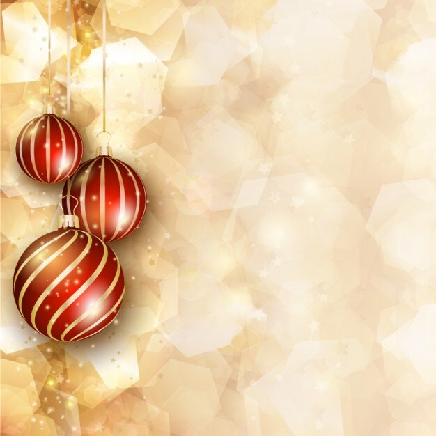 Fondo navideño con bolas de árbol