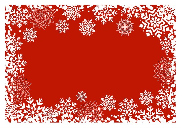 Fondo navideño con un borde decorativo de copos de nieve