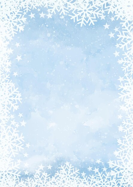 Fondo navideño con un copo de nieve decorativo y un borde de estrellas