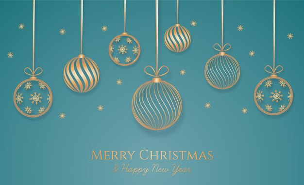 Fondo navideño con decoración dorada