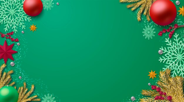 Fondo navideño con decoración realista