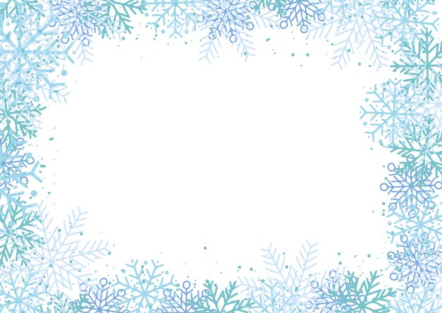 Fondo navideño con diseño de borde de copo de nieve