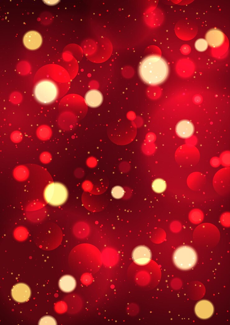 Vector gratuito fondo navideño con diseño de luces bokeh rojas y doradas