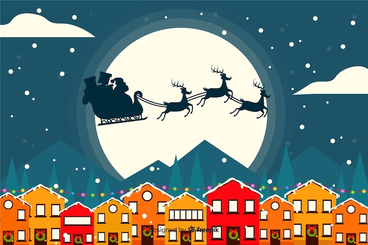 Vector gratuito fondo navideño en diseño plano