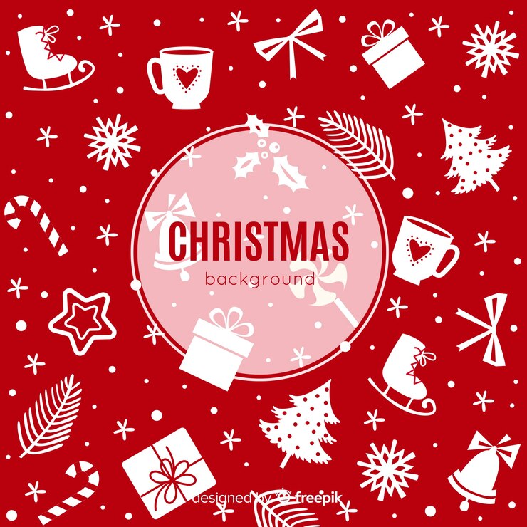 Vector gratuito fondo navideño en diseño plano