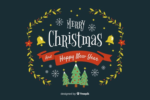 Fondo navideño en diseño plano