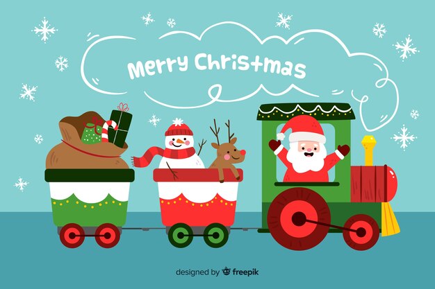 Fondo navideño en diseño plano