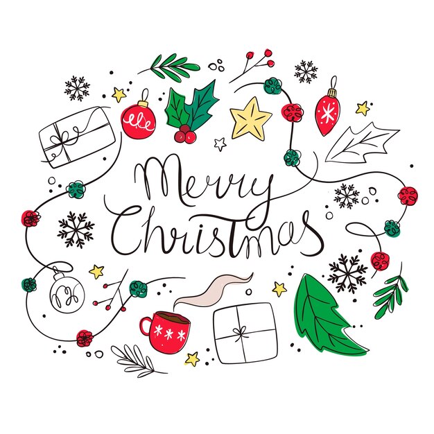 Fondo navideño en diseño plano