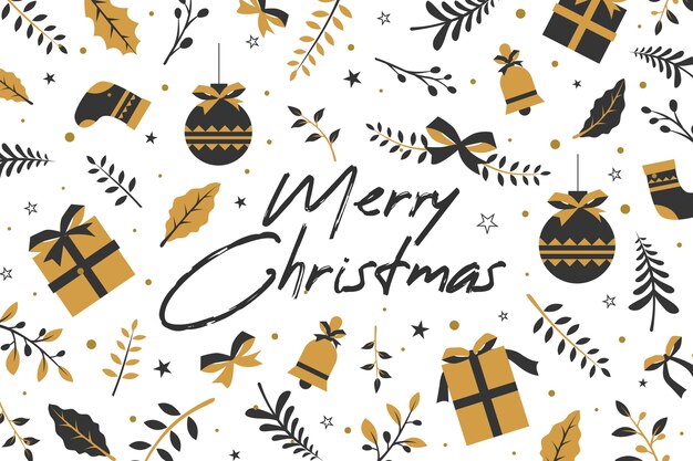 Fondo navideño con diseño plano