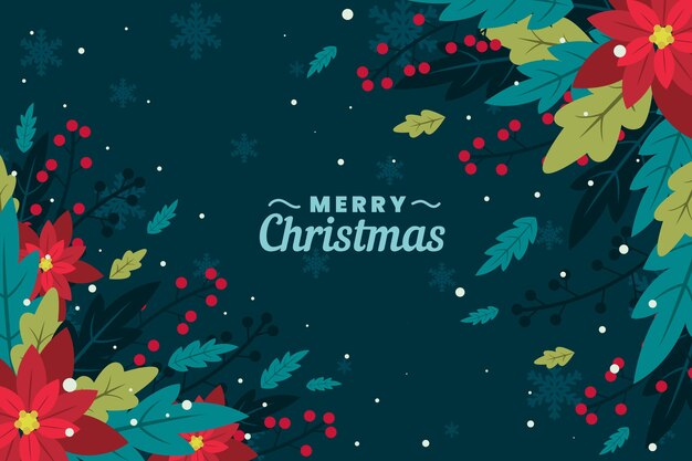 Fondo navideño en diseño plano