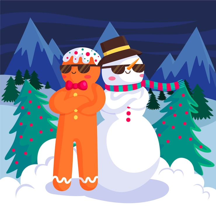 Vector gratuito fondo navideño en diseño plano
