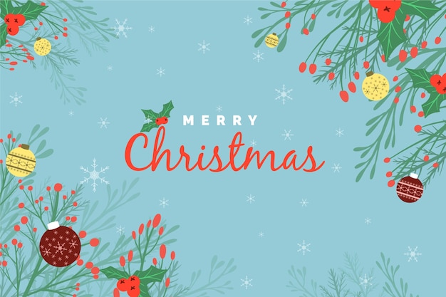 Fondo navideño en diseño plano