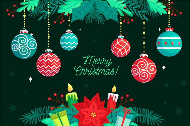 Fondo navideño en diseño plano