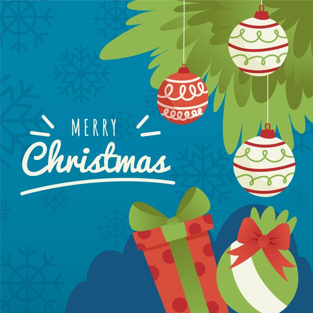 Fondo navideño en diseño plano