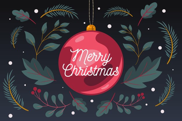 Fondo navideño en diseño plano