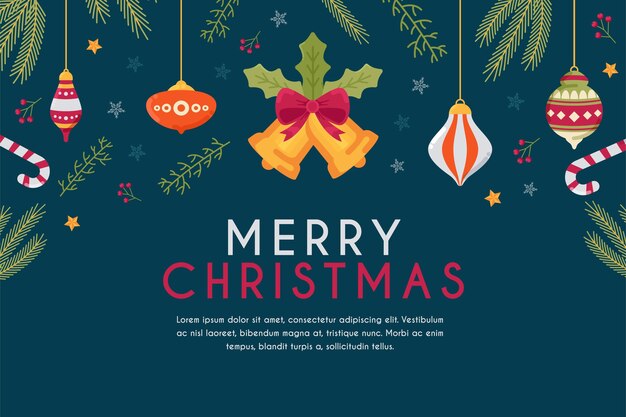 Fondo navideño en diseño plano