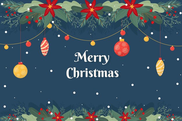 Fondo navideño en diseño plano