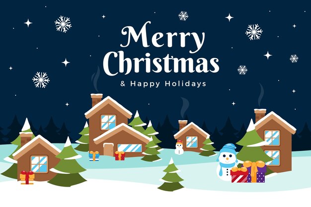 Fondo navideño en diseño plano
