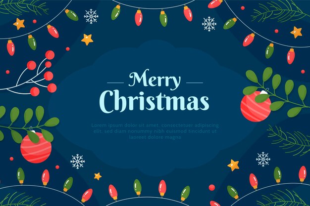 Fondo navideño en diseño plano