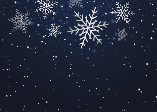 Fondo navideño con diseños de copos de nieve y estrellas