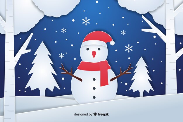 Fondo navideño en estilo papel