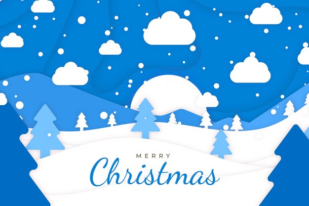 Fondo navideño en estilo papel