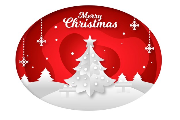 Fondo navideño en estilo papel