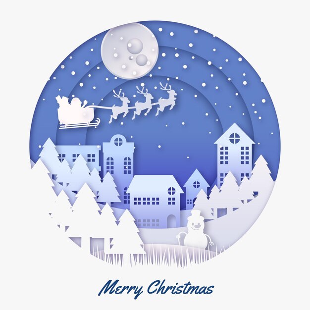 Fondo navideño en estilo papel