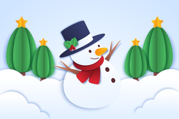 Fondo navideño en estilo papel