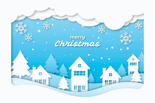 Fondo navideño en estilo papel