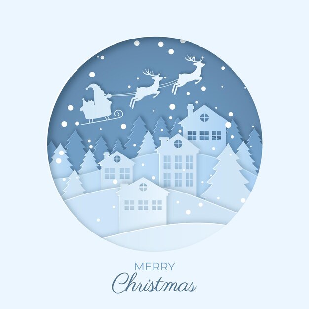 Fondo navideño en estilo papel