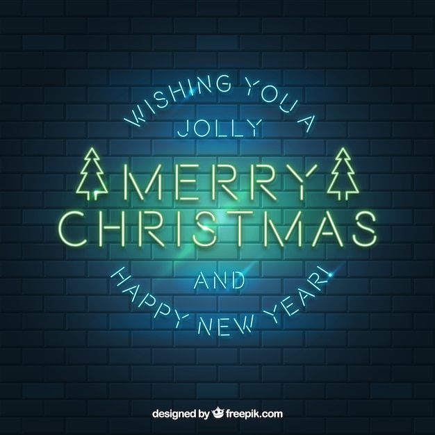 Fondo navideño de luces de neon
