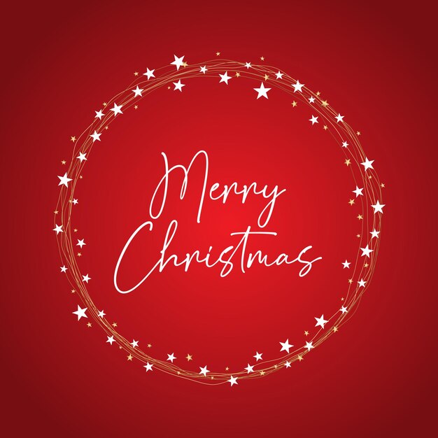 Fondo navideño con marco circular decorativo estrellado