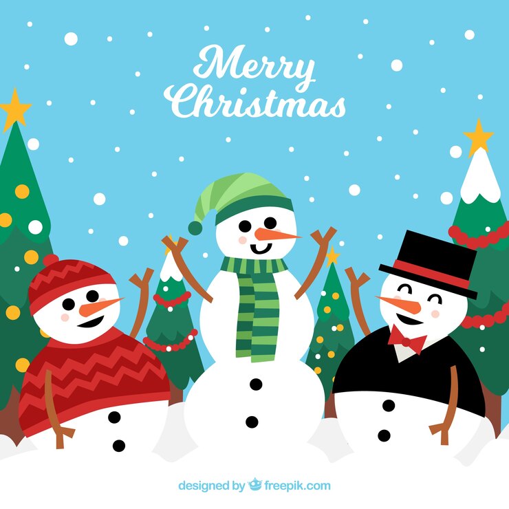 Vector gratuito fondo navideño de muñecos de nieve