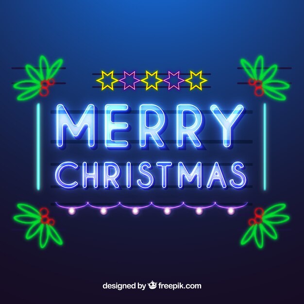 Fondo navideño de neón