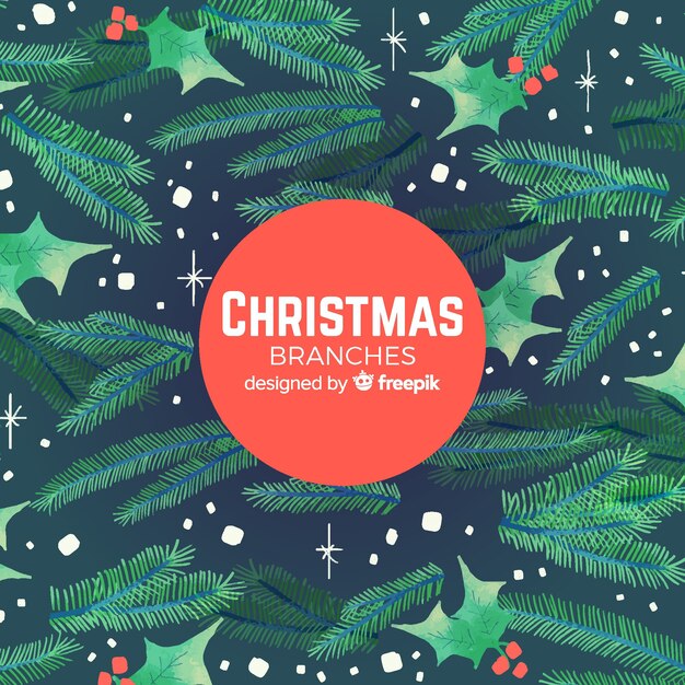 Fondo navideño con ramas de abetos