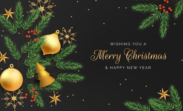 Fondo navideño realista en estilo elegante