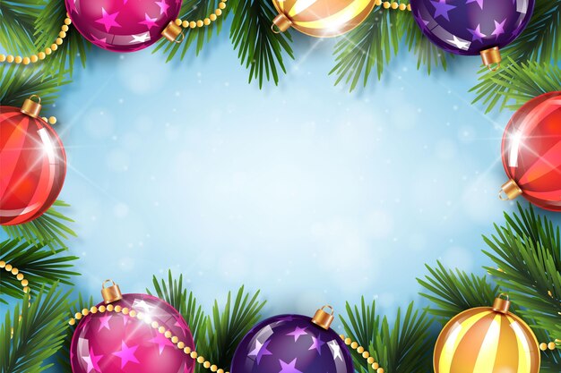 Fondo navideño realista con globos