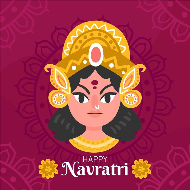 Fondo navratri dibujado a mano