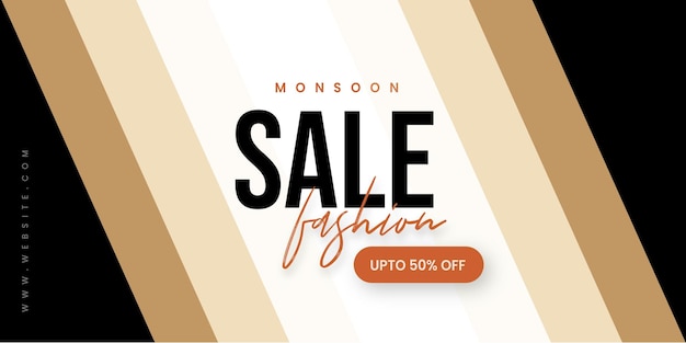 Fondo de negocio de descuento de oferta de banner de venta de monzón de moda abstracta Vector libre