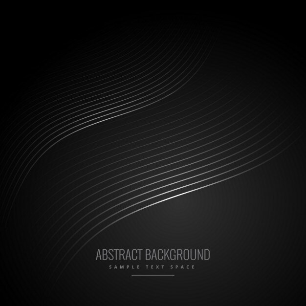 Fondo negro abstracto con líneas de onda