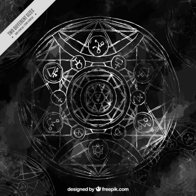 Fondo negro de alquimia