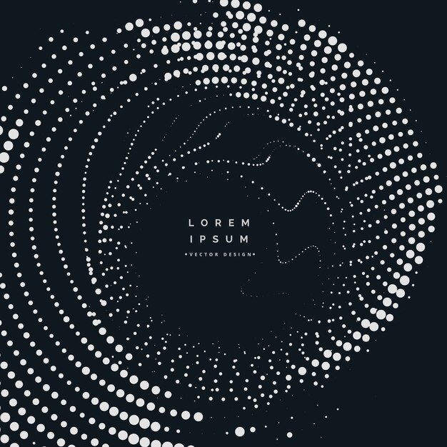Fondo negro circular de puntos de medios tonos