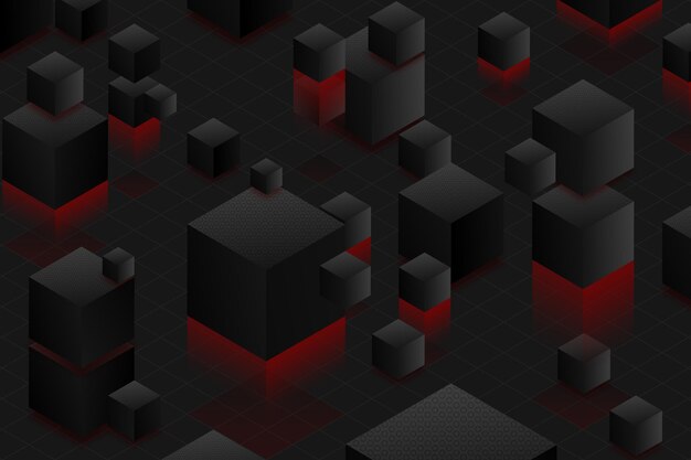 Fondo negro degradado con cubos