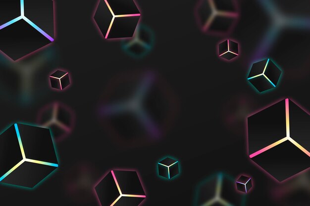 Fondo negro degradado con cubos