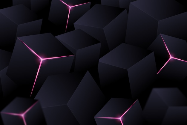 Fondo negro degradado con cubos