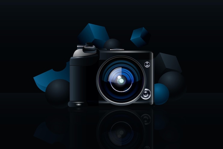 Vector gratuito fondo negro degradado con elementos realistas