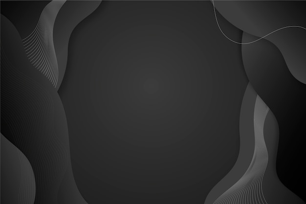 Vector gratuito fondo negro degradado con líneas onduladas