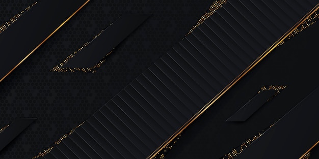 Fondo negro degradado con texturas doradas