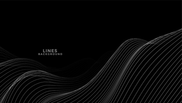 Fondo negro con diseño de líneas onduladas gris oscuro